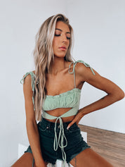 Eva Sage Cut Out Crop