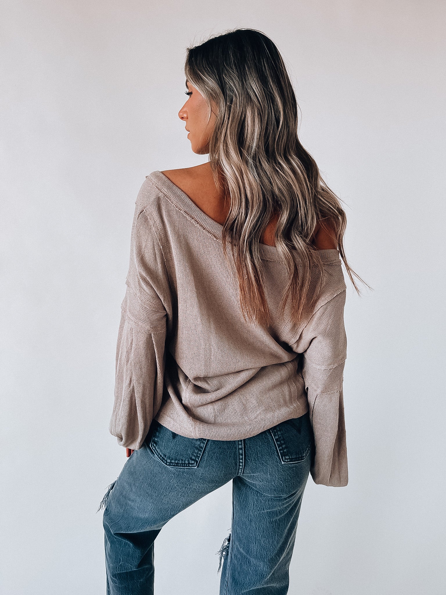 SALE :Emmett Mocha Long Sleeve Top