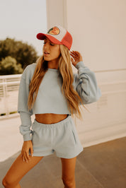 Easton Lounge Sweater In Baby Blue
