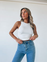 Melanie Basic White Tank