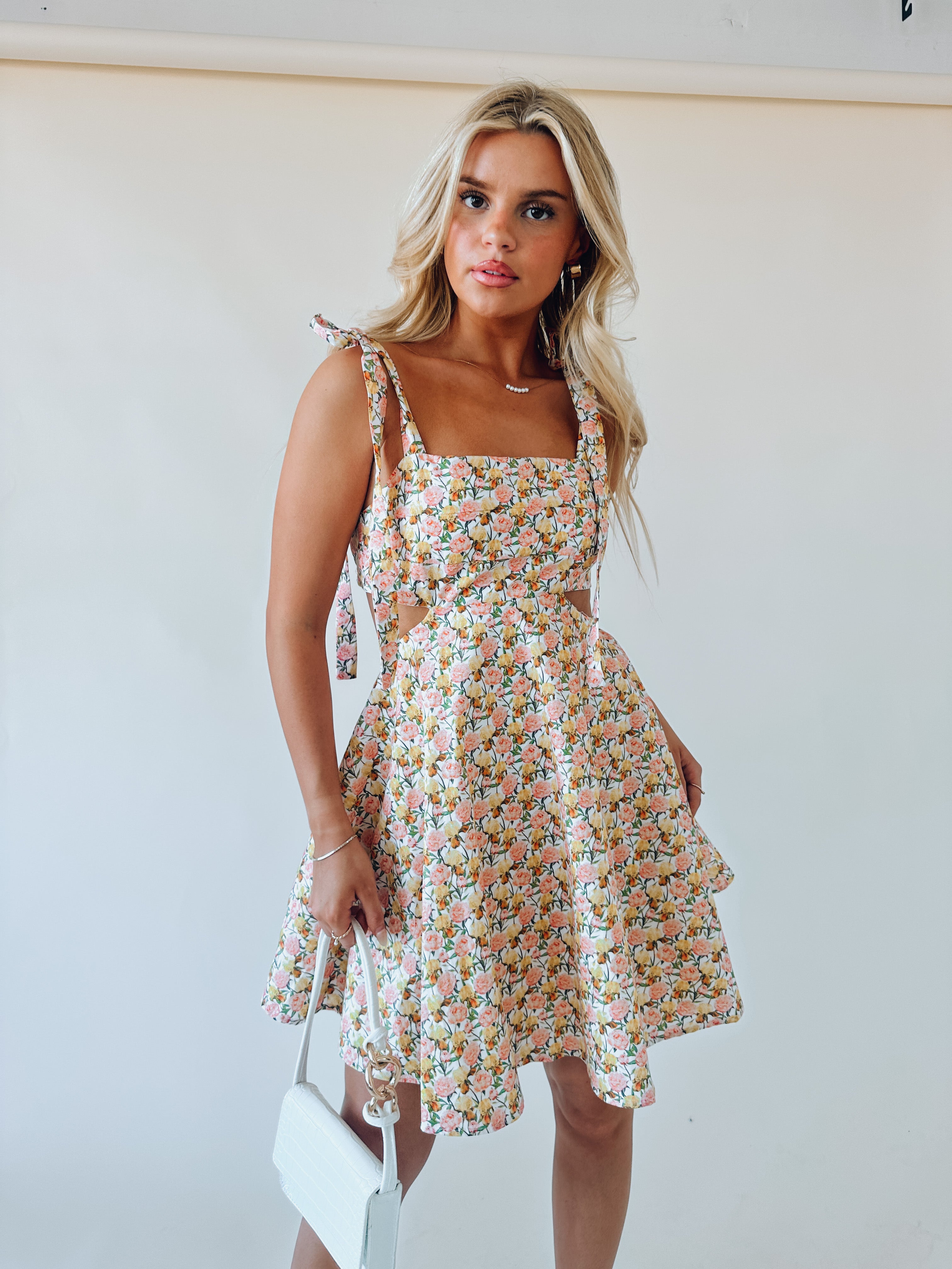 Carsyn Floral Cut Out Mini Dress