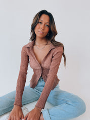 Miranda Textured Mesh Long Sleeve