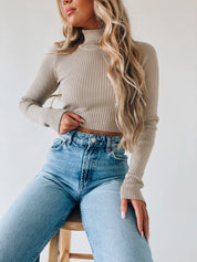 Harper Turtleneck In Stone