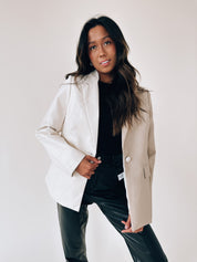 SALE: Color Block Pleather Blazer