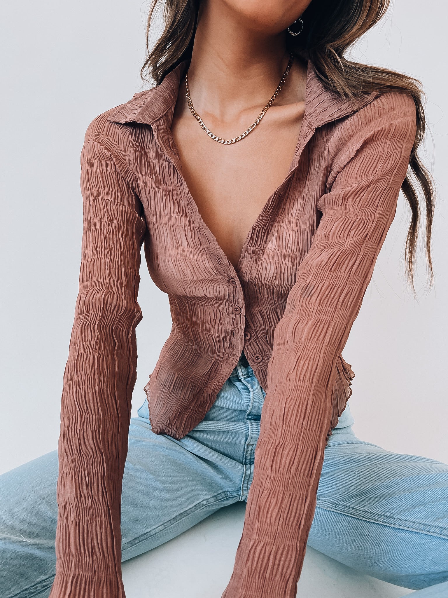 Miranda Textured Mesh Long Sleeve