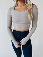 Cropped Long Sleeved Athletic Top
