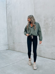 Dusty Green Half Zip Windbreaker