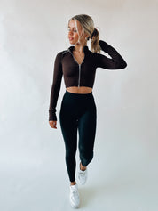 Brooks Front Zipper Crop