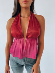 Leyla Color Block Halter Top