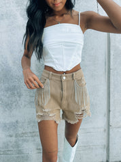 Kolby Rhinestone Fringe Shorts