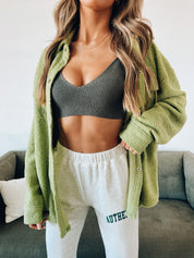 Charcoal Knit Bra Top