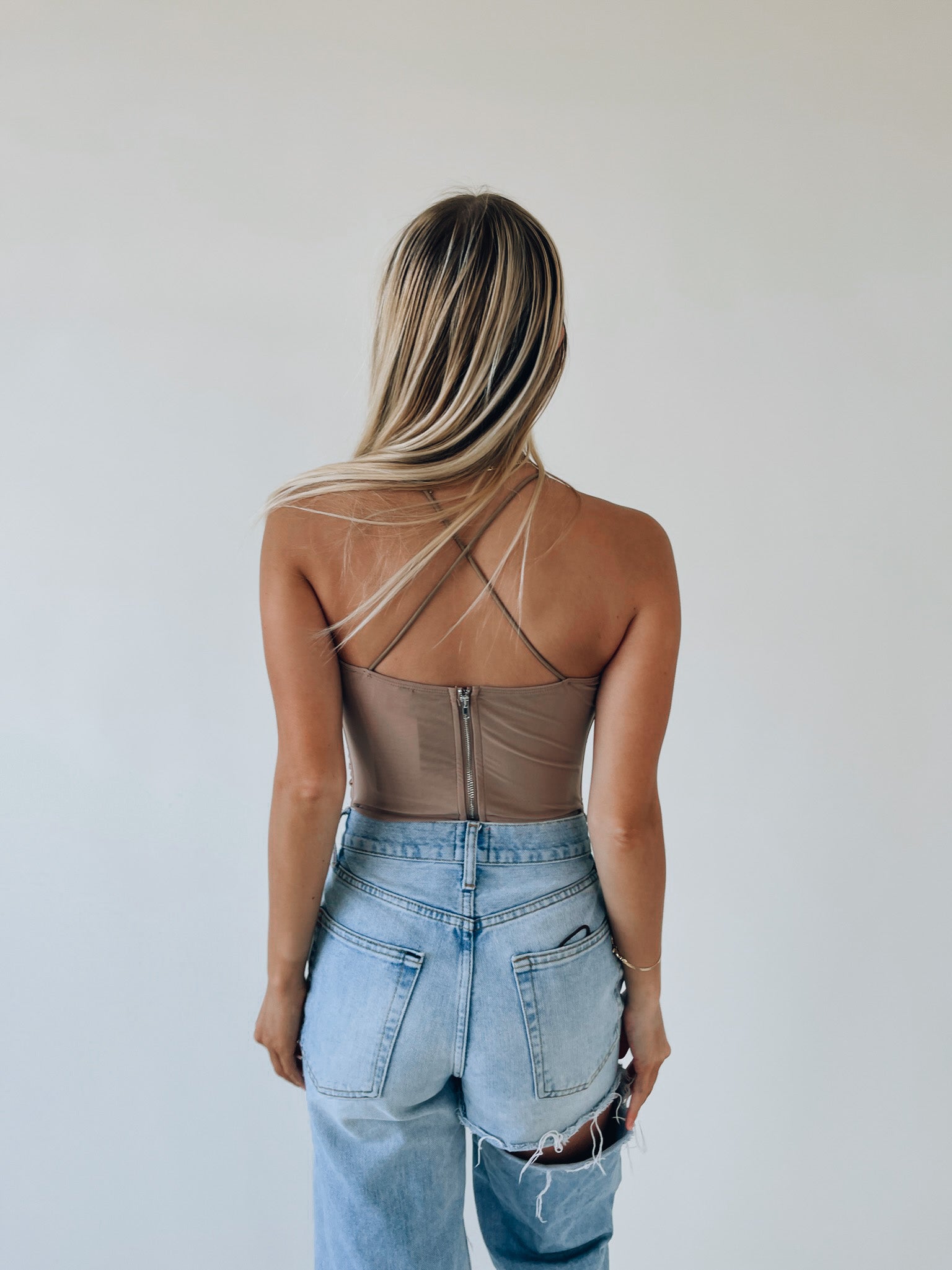 Taryn Corset Top In Taupe