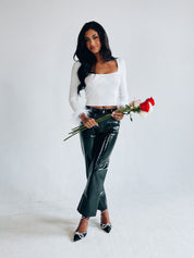 Paisley Ribbed Feather Top