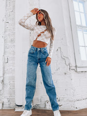 SALE :Checkered Long Sleeve Top