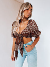Mariah Printed Tie Top