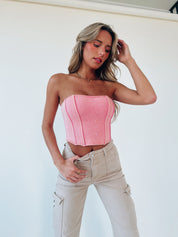 Cassie Corset Top In Pink