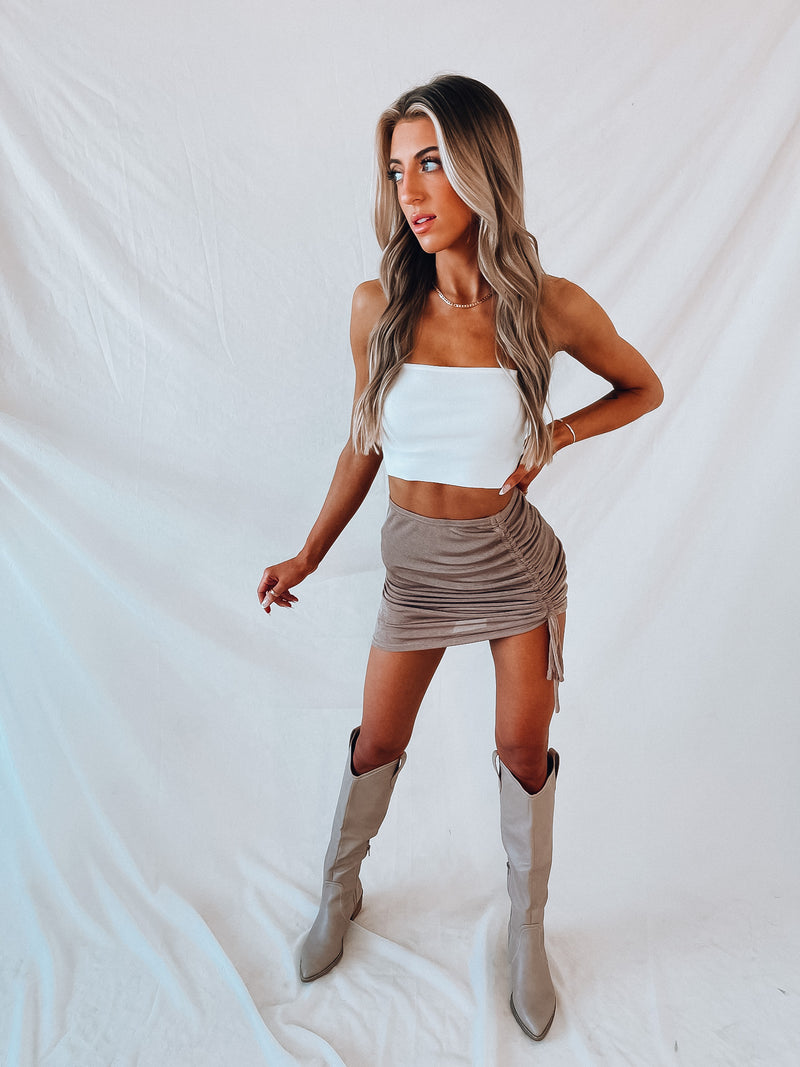 SALE :Martyna Synched Mocha Mini Skirt