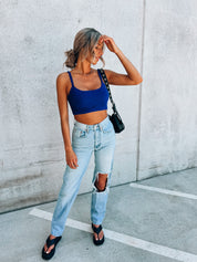 SALE :Cobalt Crochet Crop Top