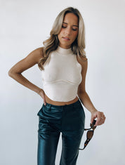 SALE : Beckah High Neck Sleeveless Top