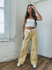 Fold Over Straight Leg Pants