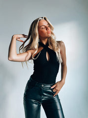 Evie Ribbed Halter Bodysuit