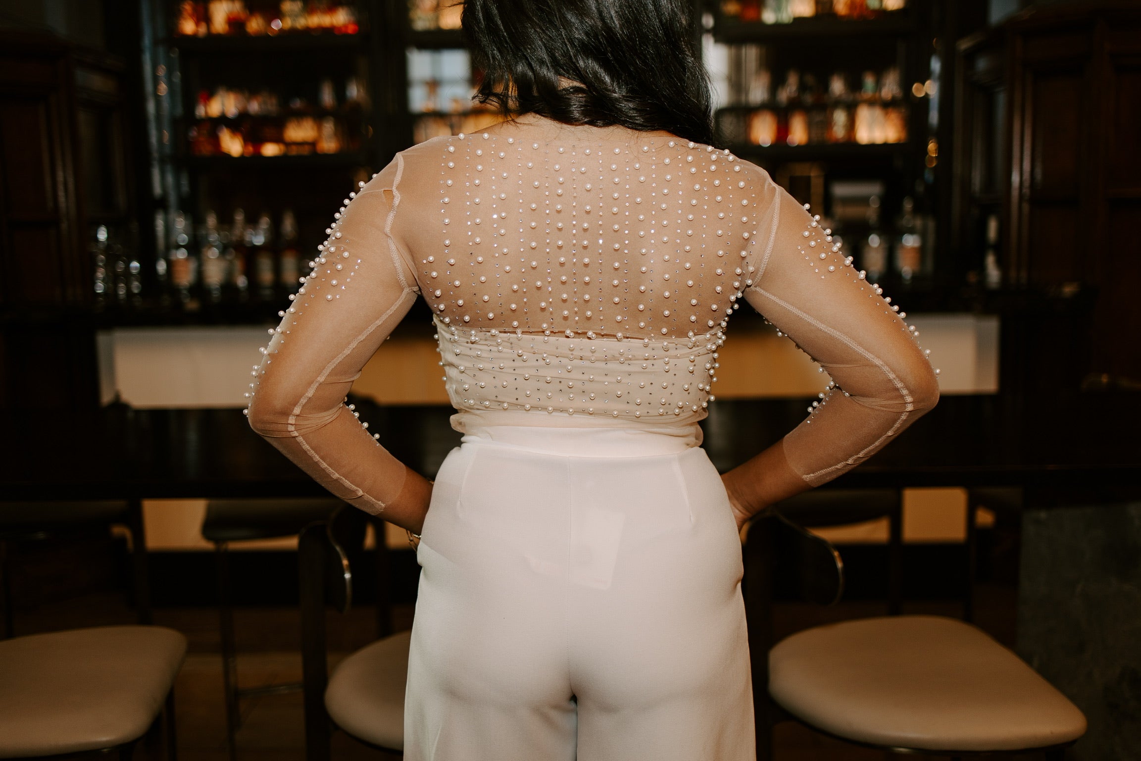 Lizzie Pearl Mesh Top