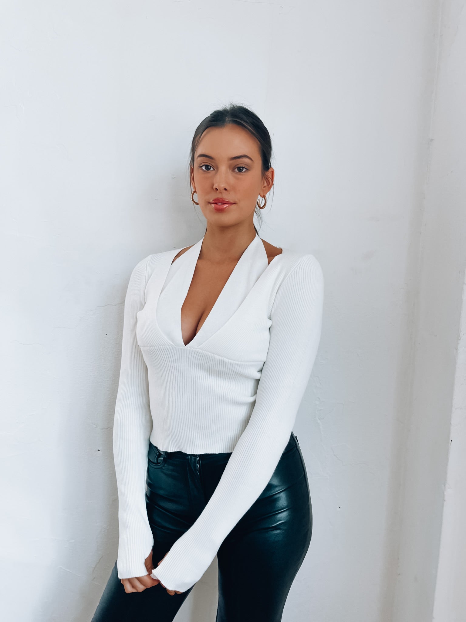 Melodie Ribbed Halter Sweater