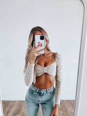 SALE : Tan Brennan Scalloped Long Sleeve