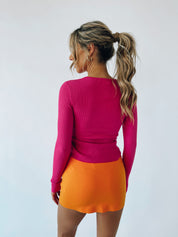 Jemma Pink Ribbed Long Sleeve