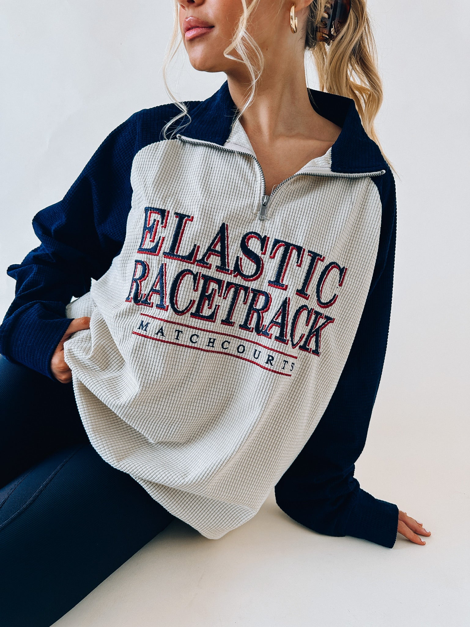 Elastic Racetrack Half Zip