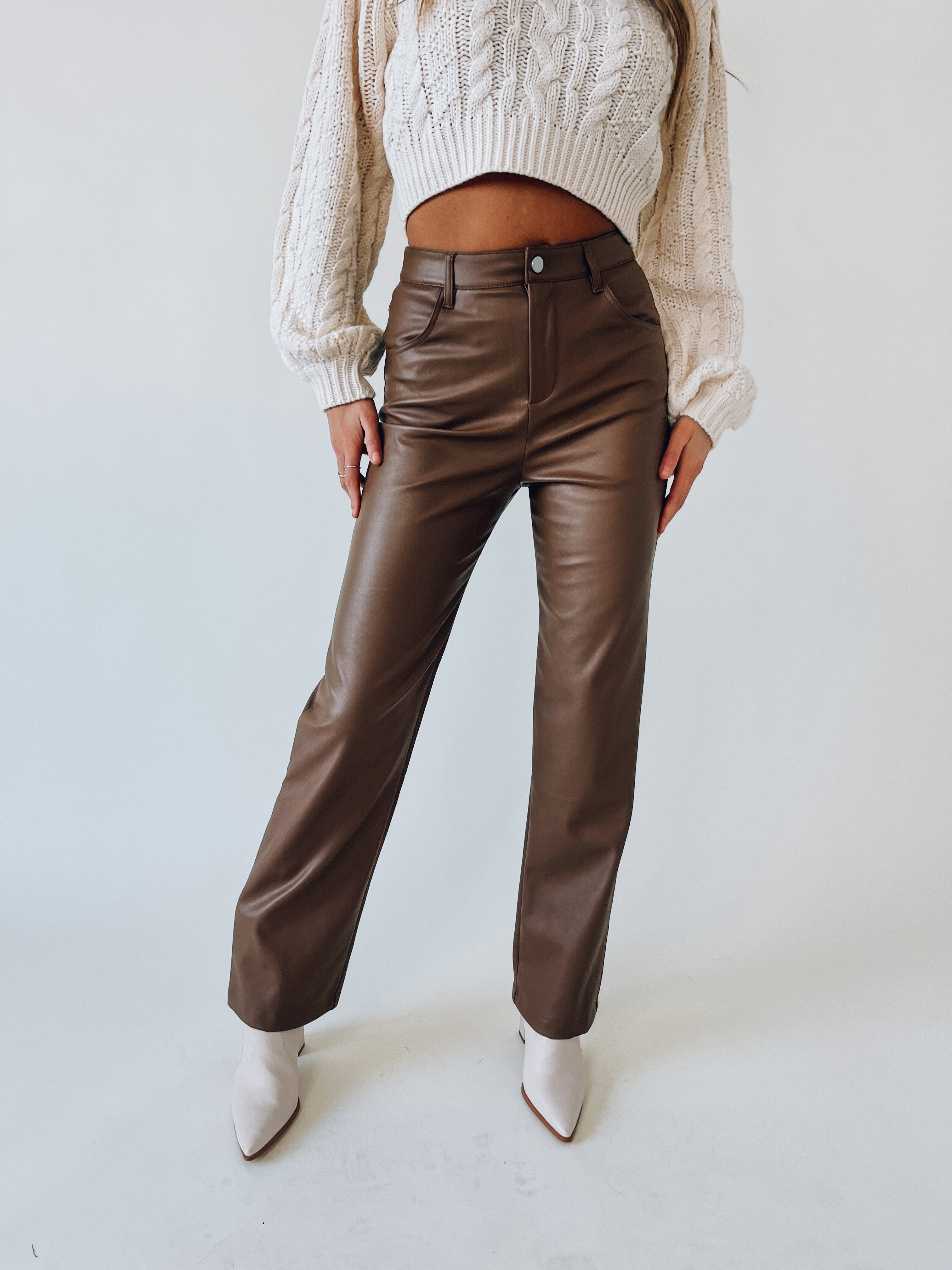 Haven High Waisted Pants In Latte