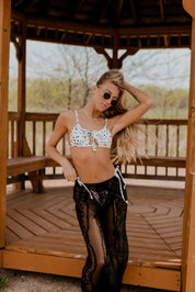 Black Chasing The Sun Lace Pants