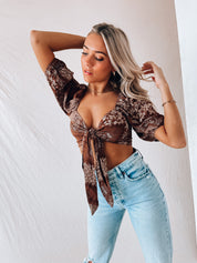 Mariah Printed Tie Top