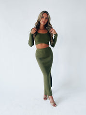 Nora Olive Midi Set