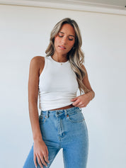 Melanie Basic White Tank