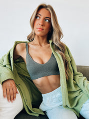 Charcoal Knit Bra Top