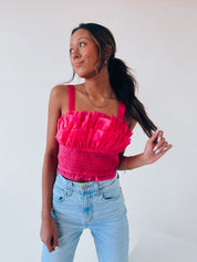 Madelyn Mesh Ruffle Top