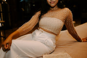 Lizzie Pearl Mesh Top