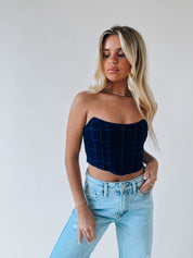 Carrie Denim Bustier Top