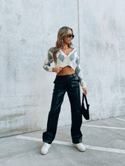 Cropped Argyle Cardigan