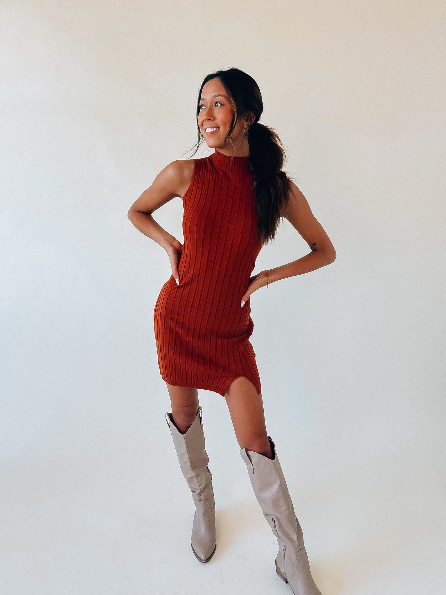 Khloe Mock Neck Mini Dress