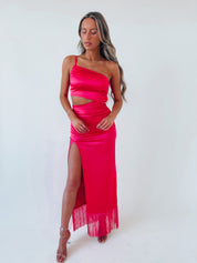 SALE :Inessa Silk Fringe Maxi Dress