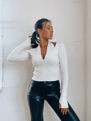 Melodie Ribbed Halter Sweater