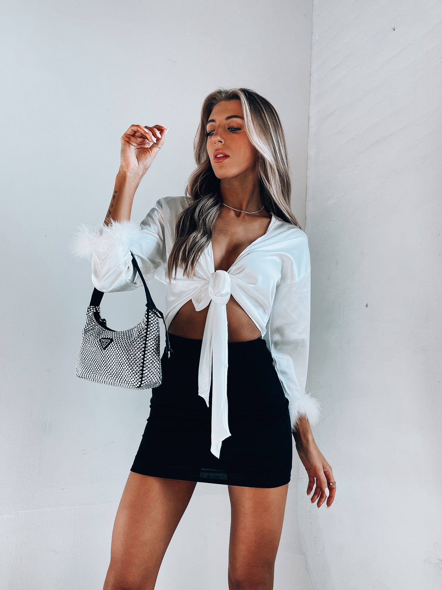 SALE :Lyra Silk Long Sleeve Crop