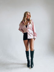 Dusty Pink Silk Button Up