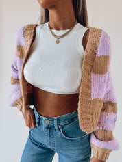 Marisol Color Block Cropped Cardi