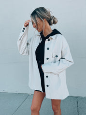 SALE :Emma Beige Pleather Jacket