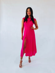 Raya Fuchsia Midi Dress