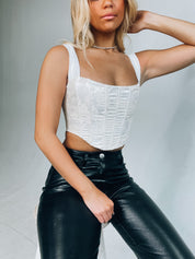 SALE :Angelina Embossed Floral Corset