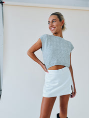 Karter Knit Sleeveless Top In Grey